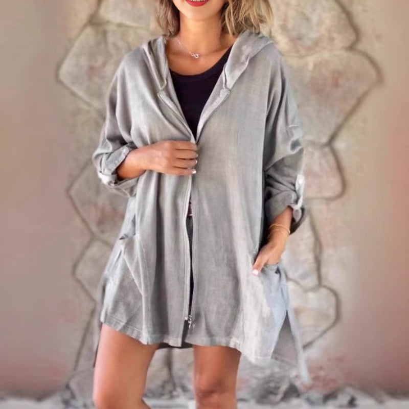 🧥 Lengva moteriška striukė su gobtuvu-LT