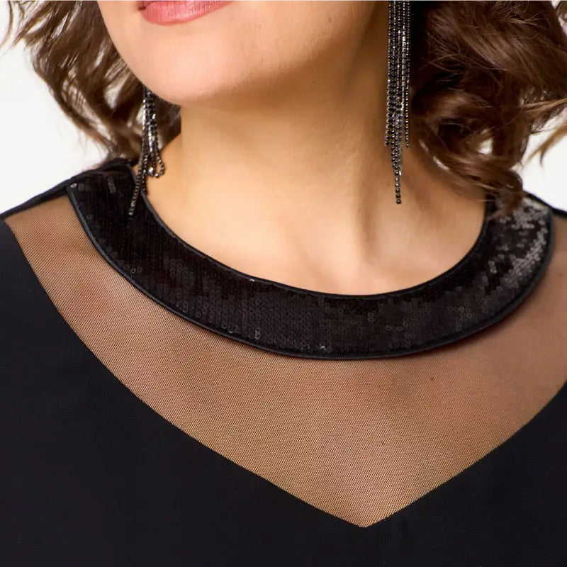 💖Elegantiškos juodos suknelės su 3/4 rankovėmis moterims-LT