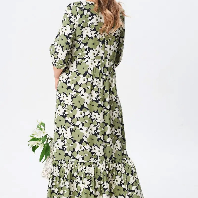 🔥Ανεπίσημα φλοράλ φορέματα με μισά μανίκια για γυναίκες-GR