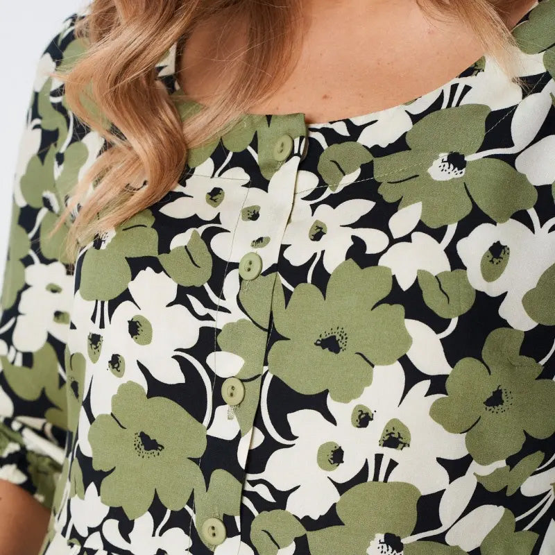 🔥 Laisvalaikio gėlėtos suknelės iki pusės rankovių moterims-LT