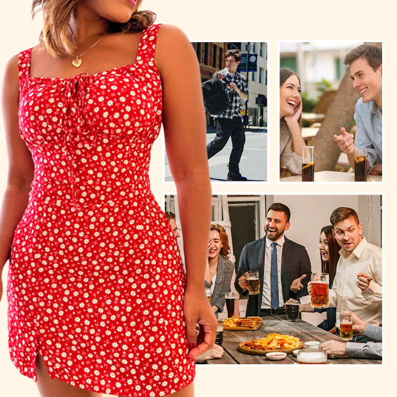 🌸Mini obleka s cvetličnim potiskom in špageti naramnicami-SI