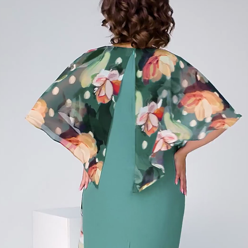 🌸 Κομψά γυναικεία φορέματα με στρογγυλή λαιμόκοψη και λουλούδια-GR