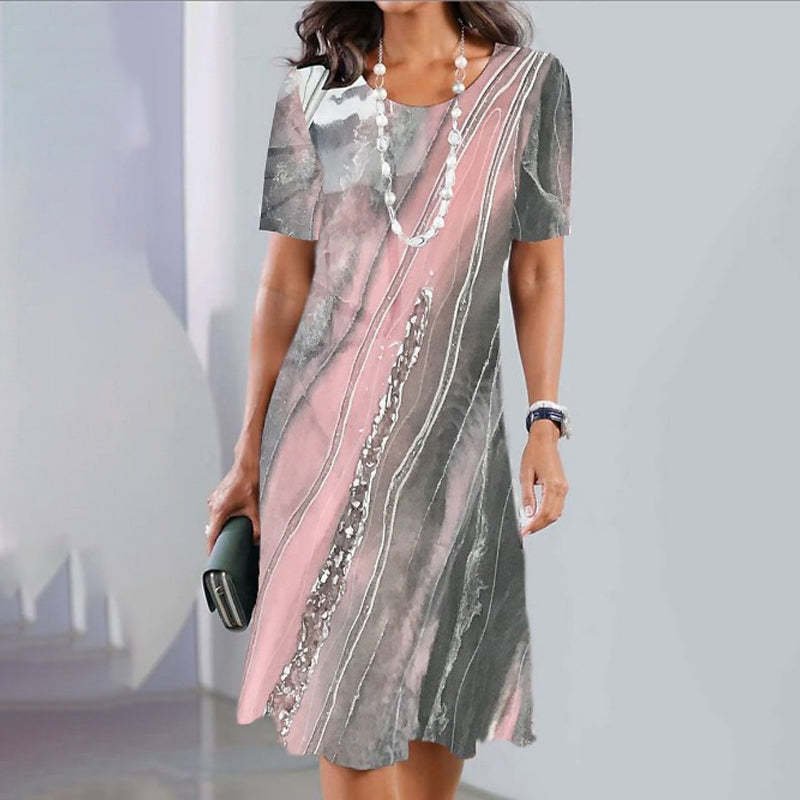 🌹Nemokamas rožių vėrinys🌸Moteriška universali, laisvalaikio stiliaus, marginta suknelė-LT