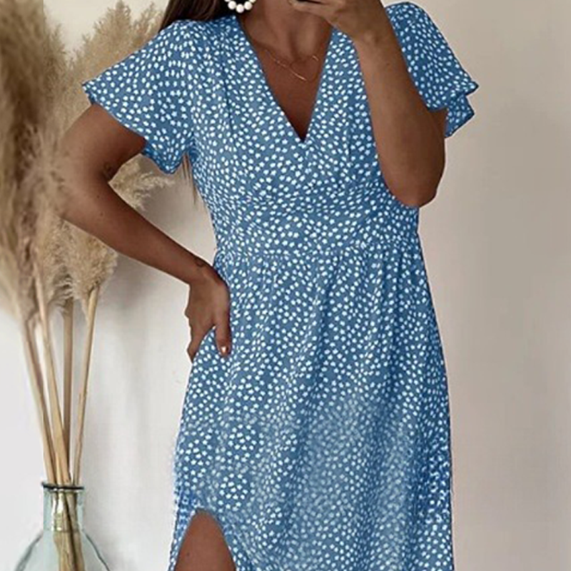 ΣΕξΙ γυναικείο max dress with πλαϊνά σκισίματα-GR