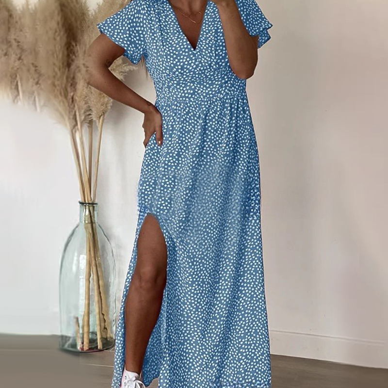 ΣΕξΙ γυναικείο max dress with πλαϊνά σκισίματα-GR