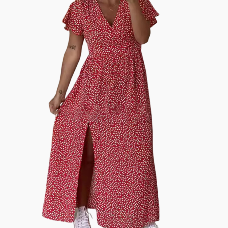 ΣΕξΙ γυναικείο max dress with πλαϊνά σκισίματα-GR