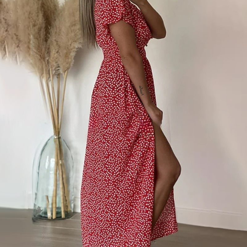 ΣΕξΙ γυναικείο max dress with πλαϊνά σκισίματα-GR