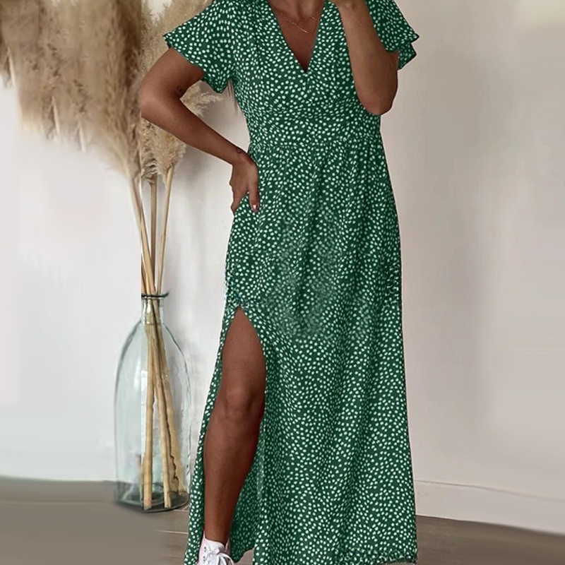 ΣΕξΙ γυναικείο max dress with πλαϊνά σκισίματα-GR
