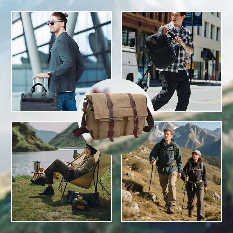 Ανδρική τσάντα ώμου μεγάλης χωρητικότητας από καμβά-GR