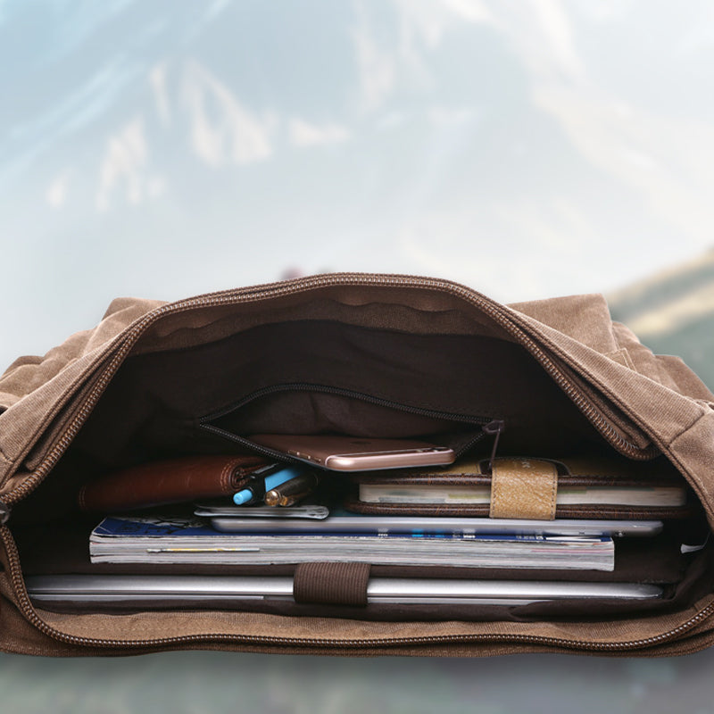 Ανδρική τσάντα ώμου μεγάλης χωρητικότητας από καμβά-GR