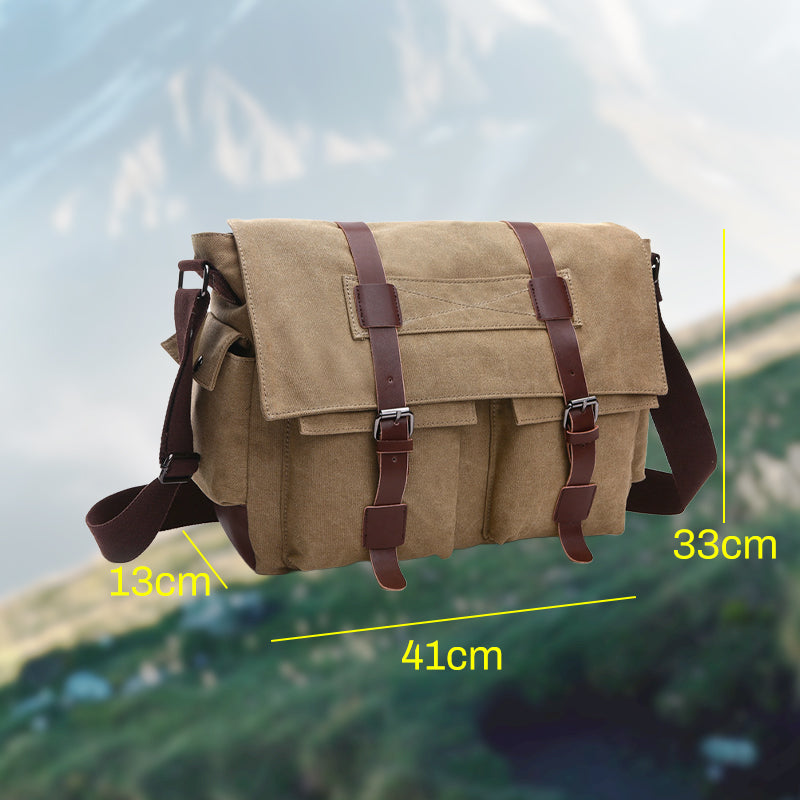 Ανδρική τσάντα ώμου μεγάλης χωρητικότητας από καμβά-GR