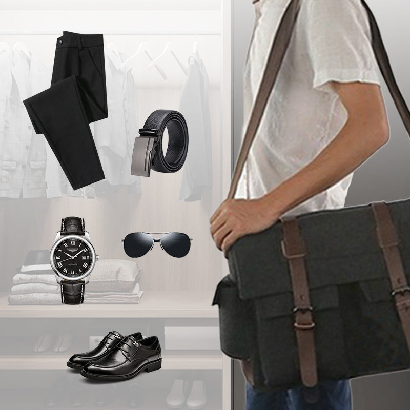 Ανδρική τσάντα ώμου μεγάλης χωρητικότητας από καμβά-GR