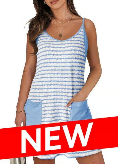 🎁Moteriška vasarinė suknelė be rankovių su šortais-LT