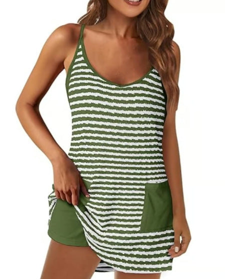 🎁Moteriška vasarinė suknelė be rankovių su šortais-LT