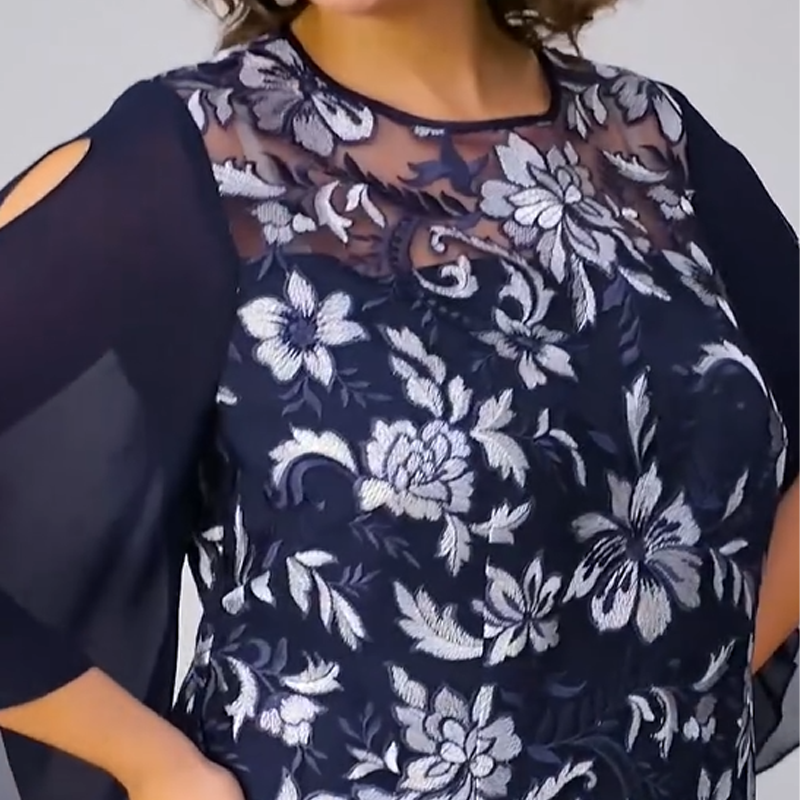 ✨Ženska mrežasta midi obleka s cvetličnim potiskom-SI