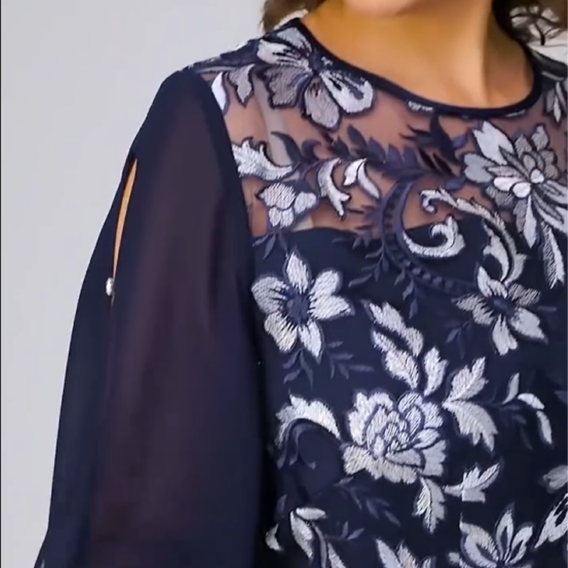 ✨Γυναικείο φόρεμα midi με φλοράλ print και mesh-GR