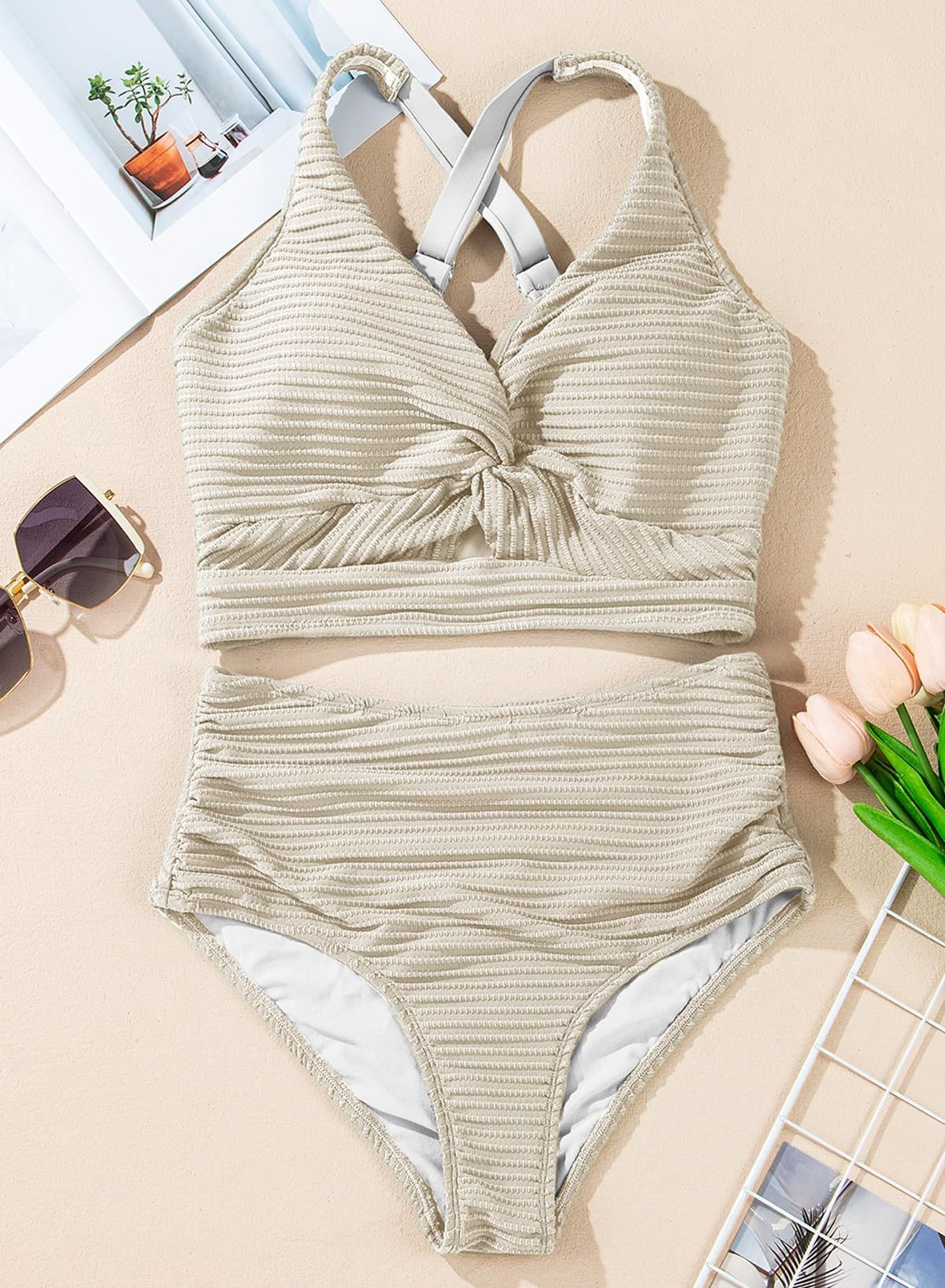 👙Komplet bikinijev z visokim pasom-SI