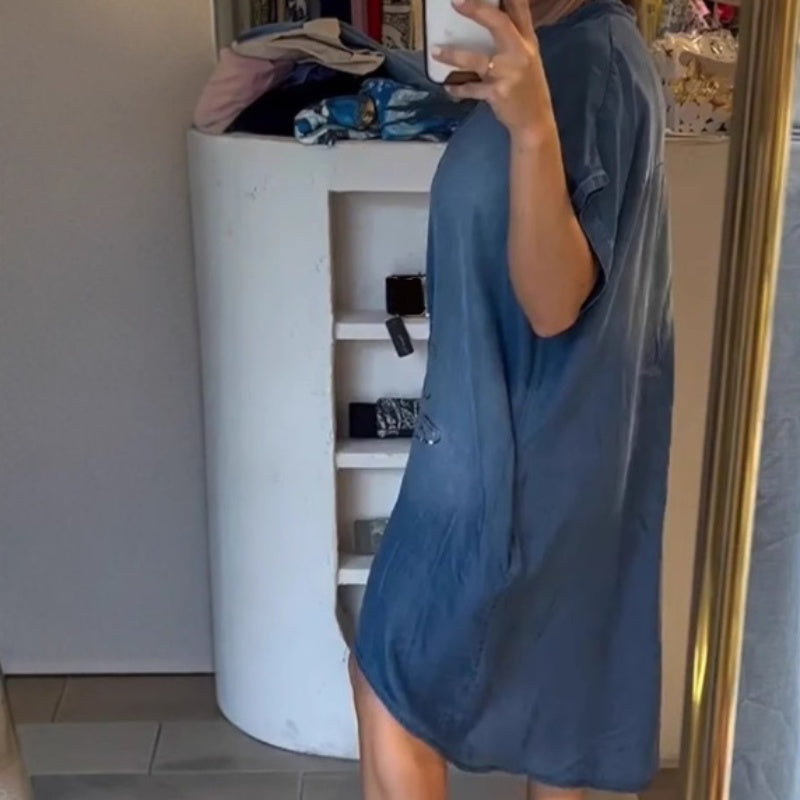 💖Lahka, ležerna obleka z V-izrezom-SI