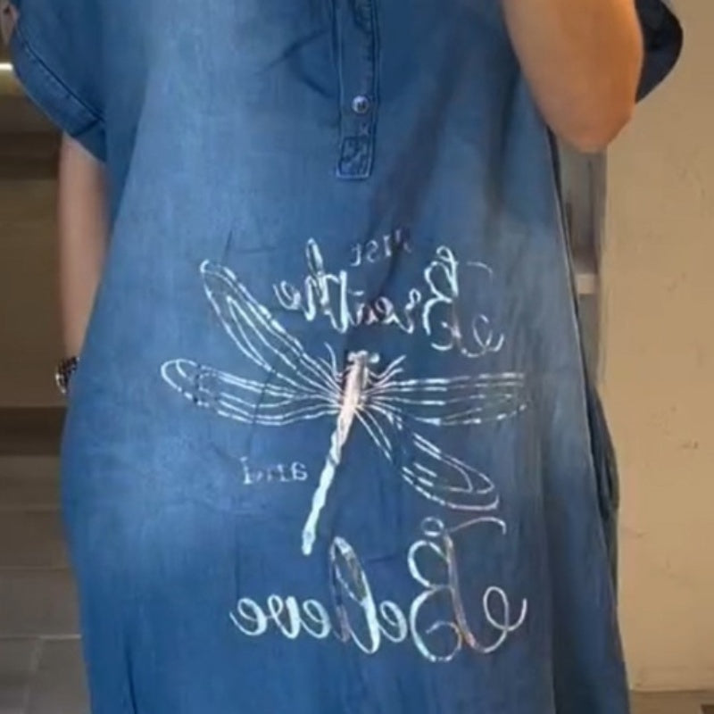 💖Lahka, ležerna obleka z V-izrezom-SI