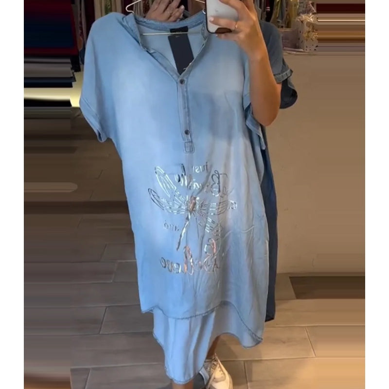 💖Ελαφρύ, casual φόρεμα με V ντεκολτέ-GR