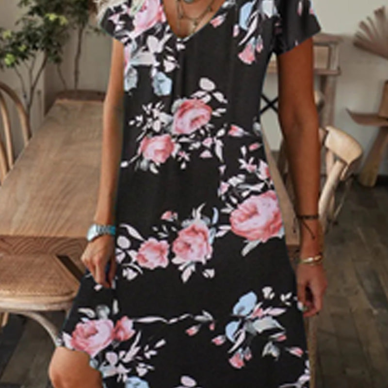 【M-3XL】🌺Κομψό φόρεμα με λουλούδια-GR