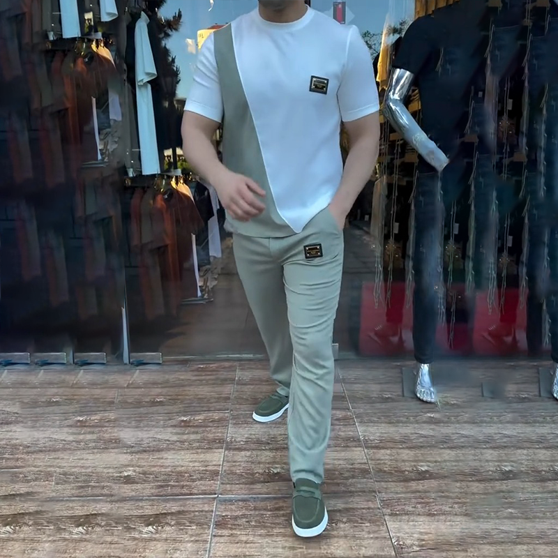 🔥 Šios vasaros tendencijos! 💁‍♀️ Vyriškas palaidinės ir kelnių komplektas kasdienai-LT