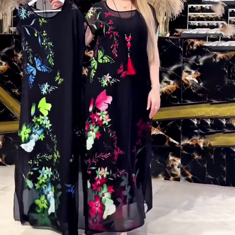 👗Elegantiškos gėlėtos tiulio suknelės moterims🌸-LT