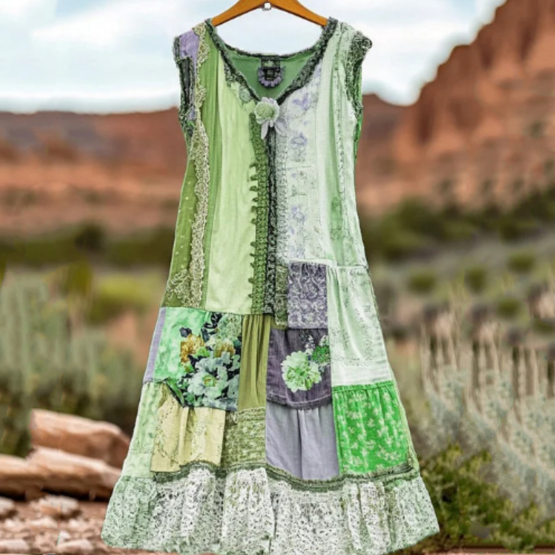 🔥 Rochie fără mâneci imprimată floral de epocă pentru femei 🍃👗-SI