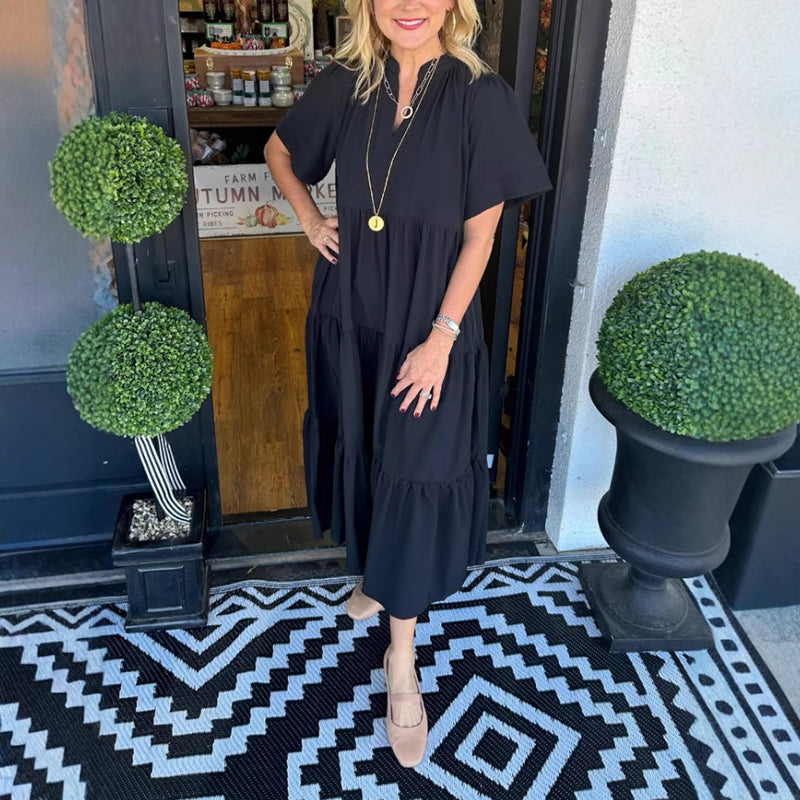 💐 Elegantiškas ilgas moteriškas sijonas, gausiai sluoksniuotas, laisvas ir patogus-LT