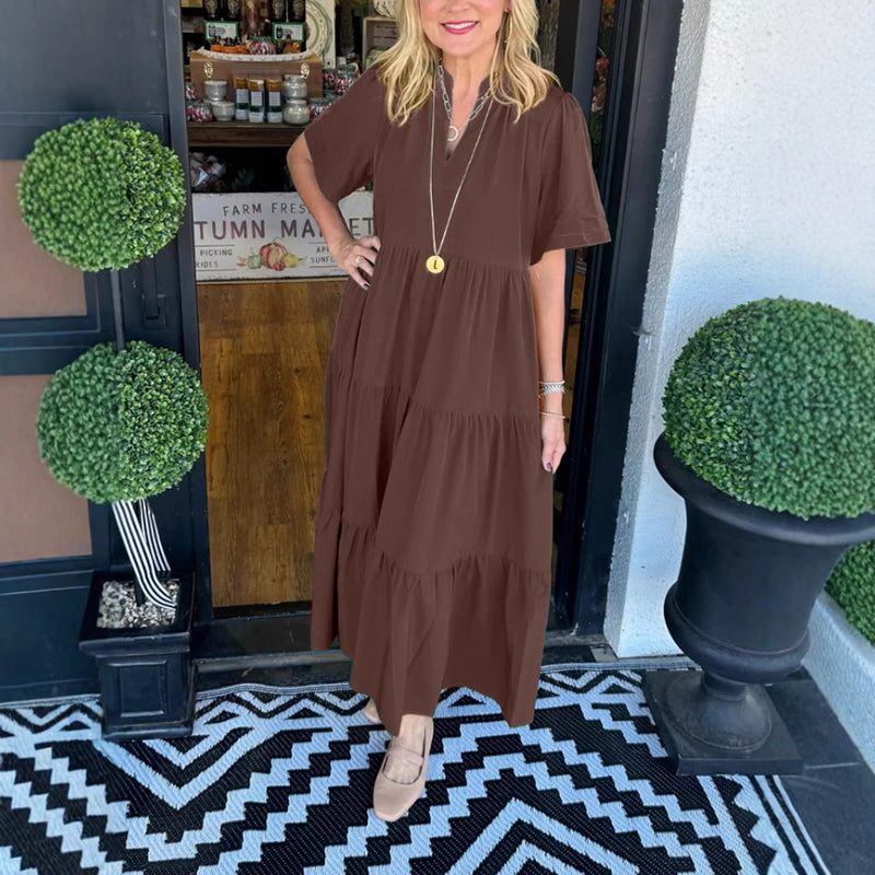 💐 Elegantno dolgo žensko krilo, bogato s plastmi, ohlapno in udobno-SI