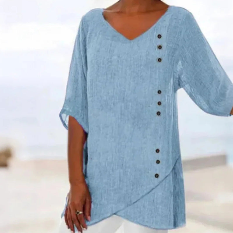 ✨Nov ženski romantično šik ohlapen top z V-izrezom-SI