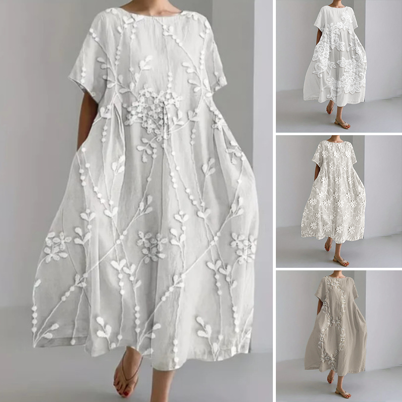 🔥Άνετο μάξι φόρεμα από 100% λινό-GR