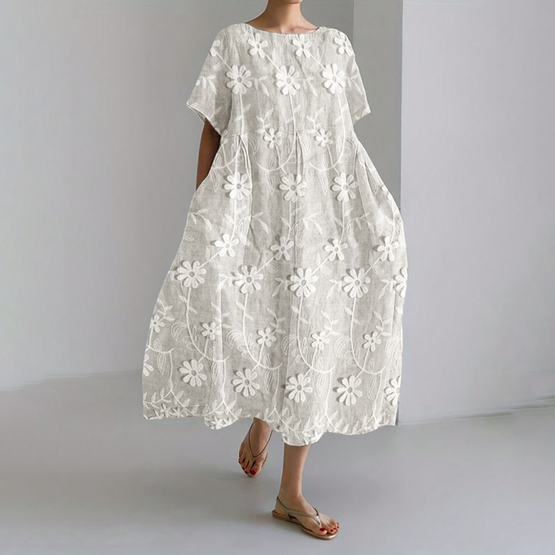 🔥Άνετο μάξι φόρεμα από 100% λινό-GR