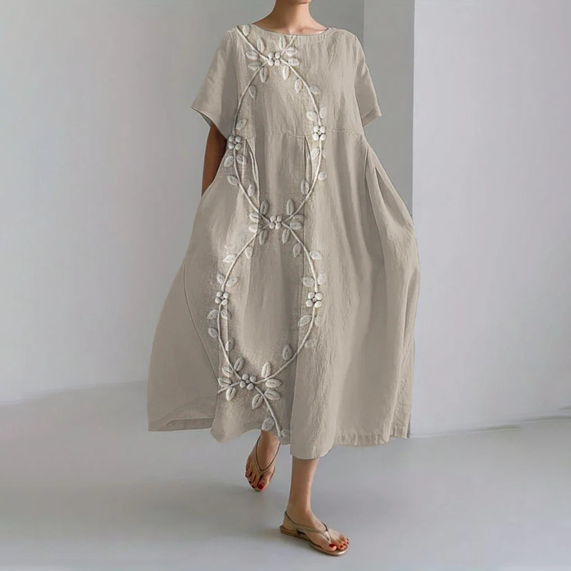 🔥Άνετο μάξι φόρεμα από 100% λινό-GR