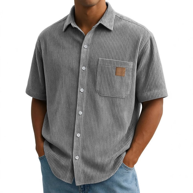 🔥Ανδρικά κοντομάνικα πουκάμισα με vintage πέτα-GR