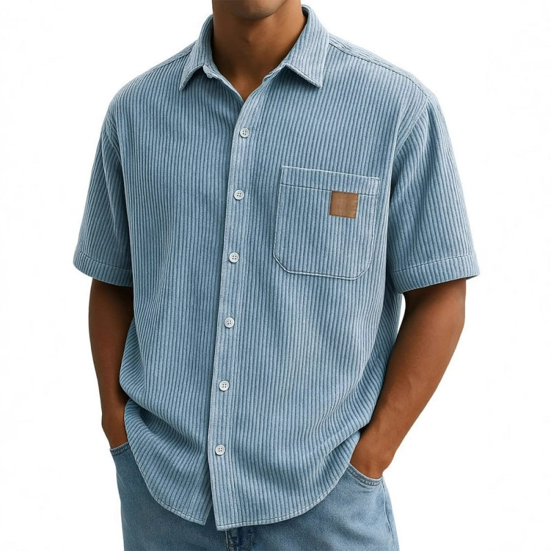 🔥Moške srajce s kratkimi rokavi in vintage reverji-SI