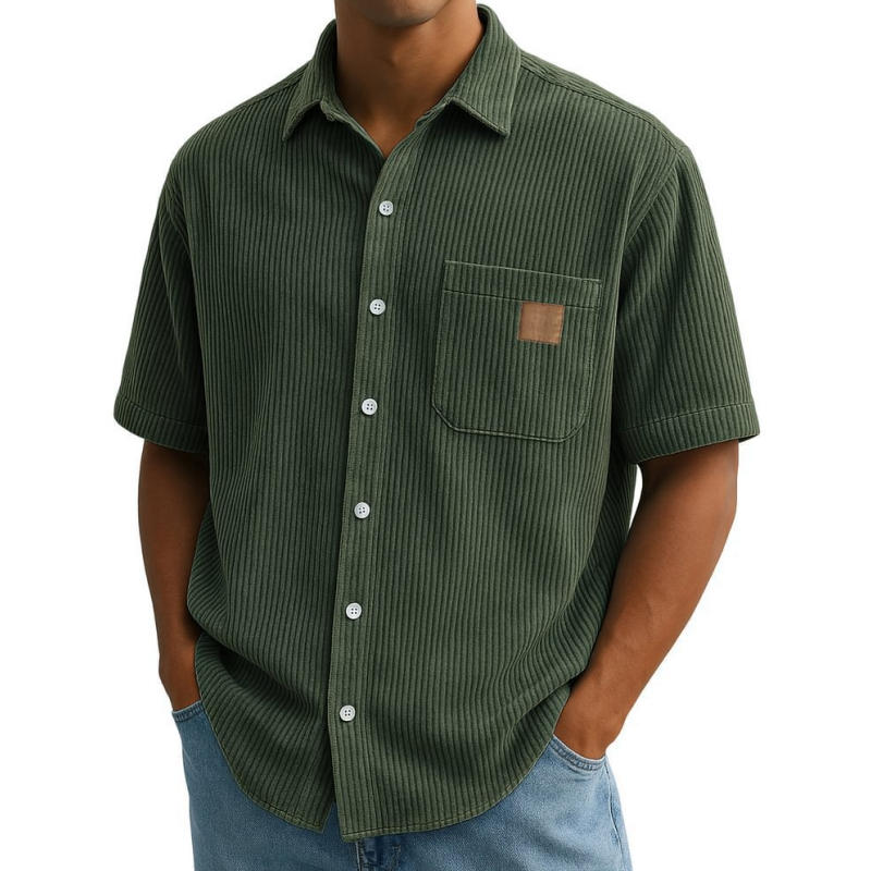 🔥Ανδρικά κοντομάνικα πουκάμισα με vintage πέτα-GR