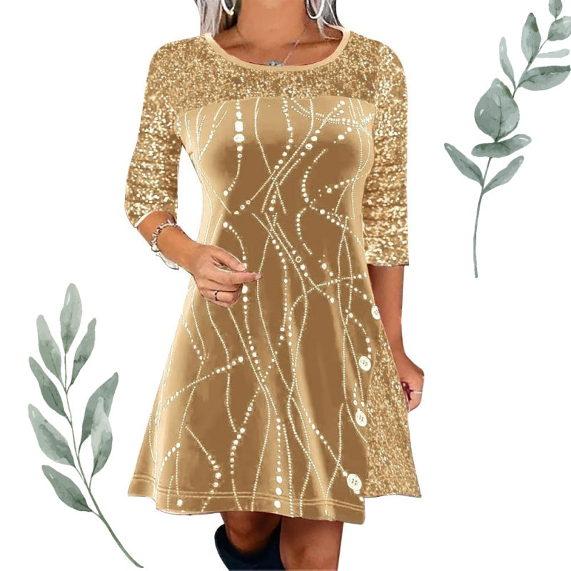 ✨Elegantna obleka A-kroja z bleščicami-SI