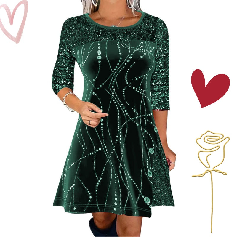 ✨Elegantna obleka A-kroja z bleščicami-SI