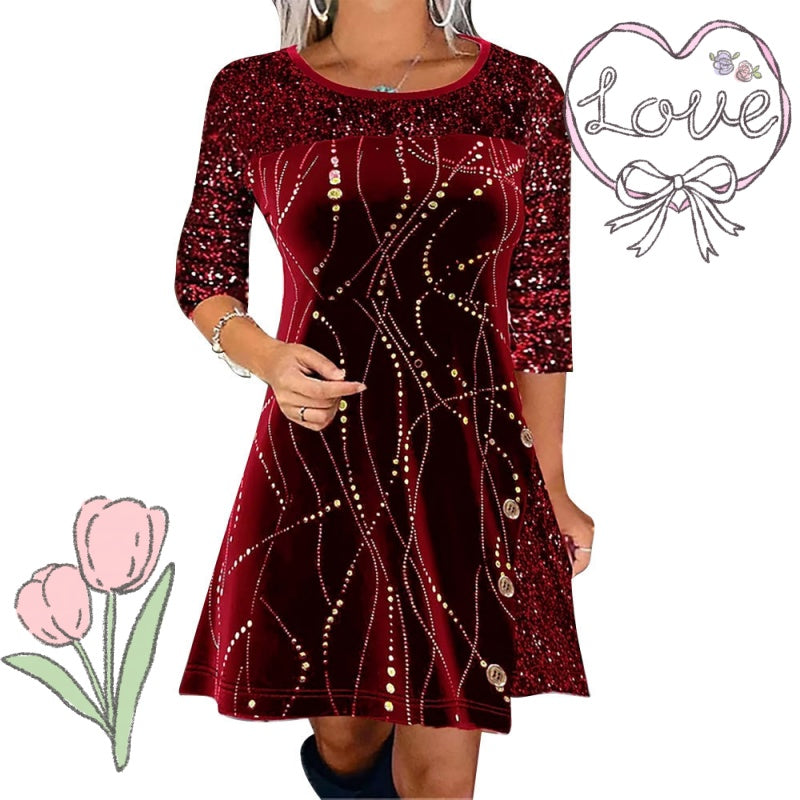 ✨Elegantna obleka A-kroja z bleščicami-SI