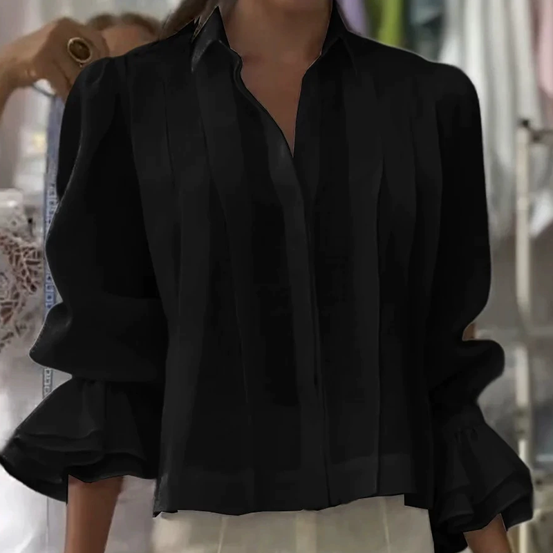 【S-3XL】✨🌼Elegantna srajca z volančki in plisiranim vzorcem-SI