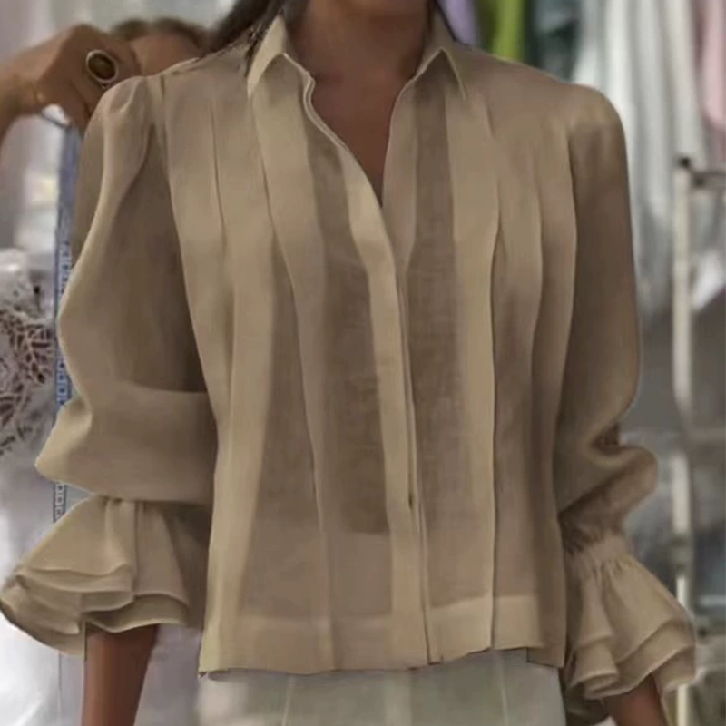 【S-3XL】✨🌼Elegantna srajca z volančki in plisiranim vzorcem-SI