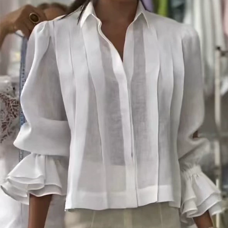 【S-3XL】✨🌼Elegantna srajca z volančki in plisiranim vzorcem-SI