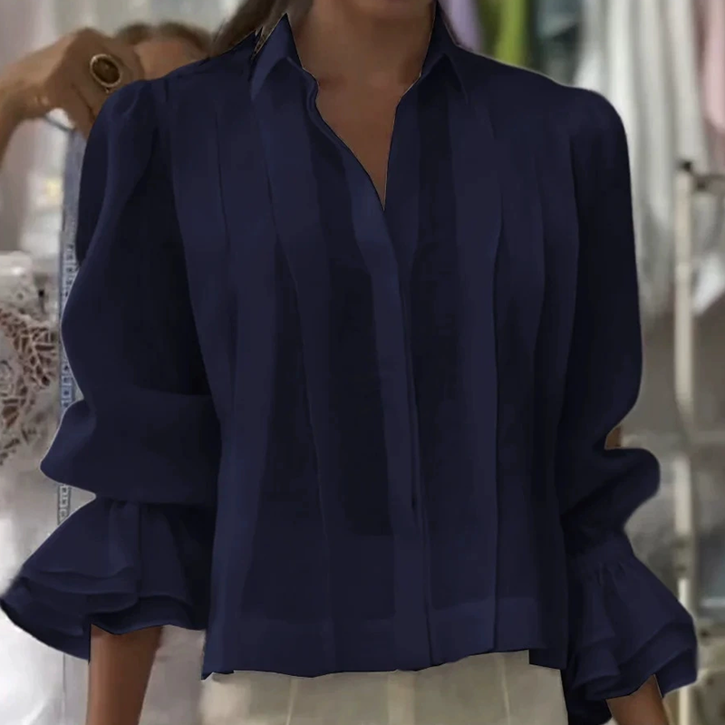 【S-3XL】✨🌼Elegantna srajca z volančki in plisiranim vzorcem-SI