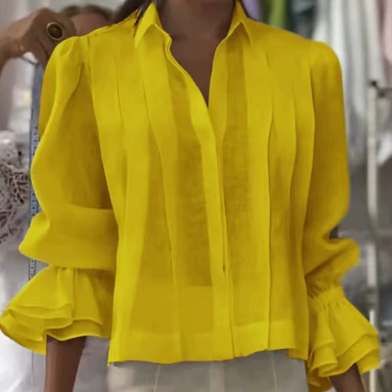 【S-3XL】✨🌼Elegantna srajca z volančki in plisiranim vzorcem-SI