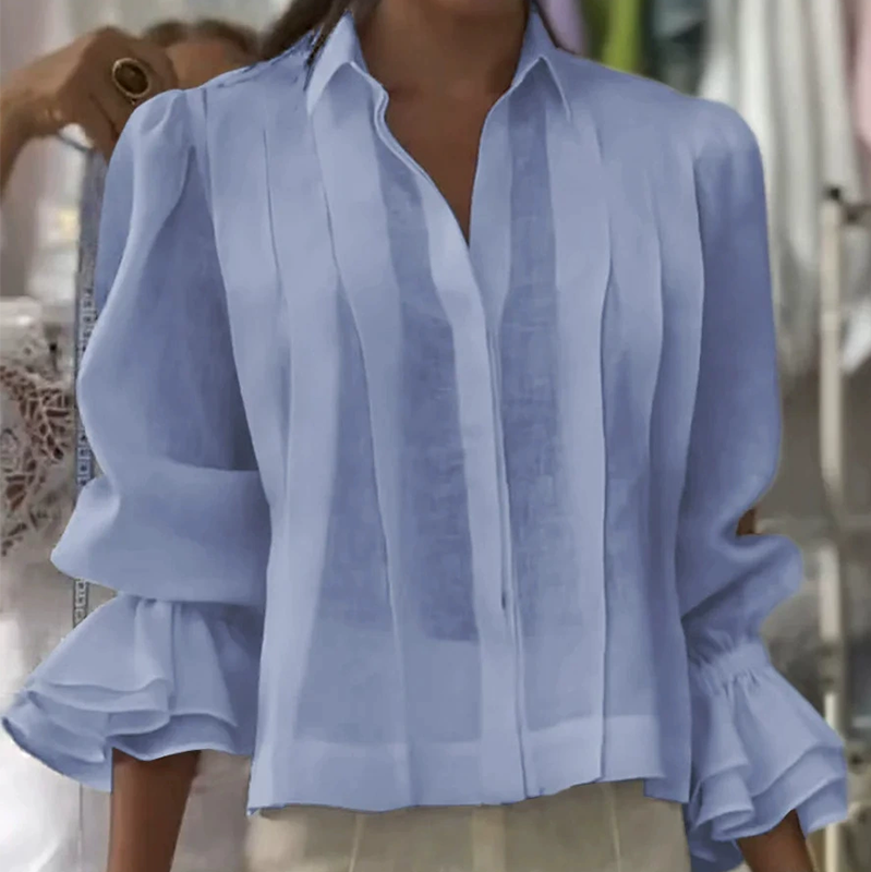 【S-3XL】✨🌼Elegantna srajca z volančki in plisiranim vzorcem-SI