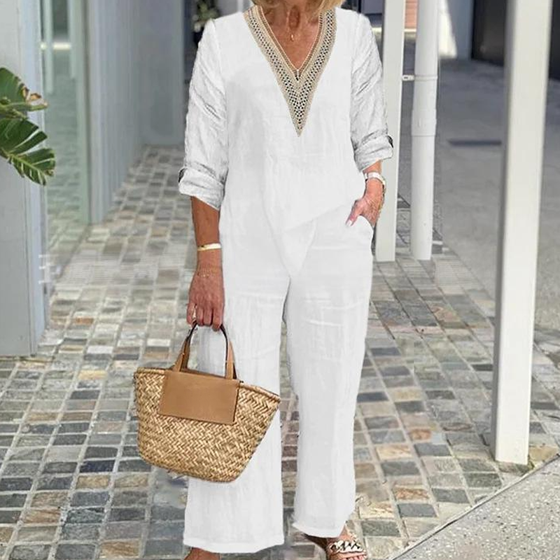 【S-3XL】✨Ženski top z V-izrezom in širokimi nogavicami-SI