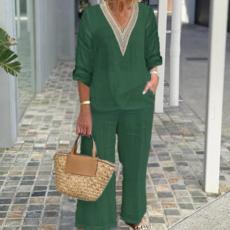 【S-3XL】✨Ženski top z V-izrezom in širokimi nogavicami-SI