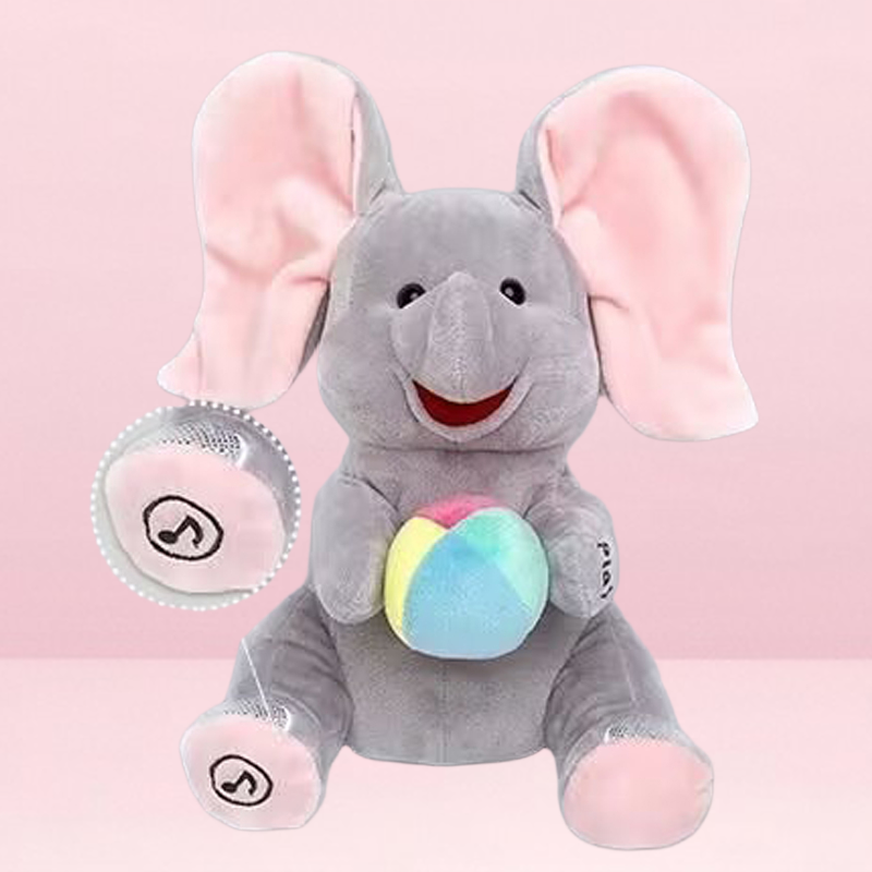 🎁🐘 Prikupna plišasta igrača slon za igranje skrivalnic-SI