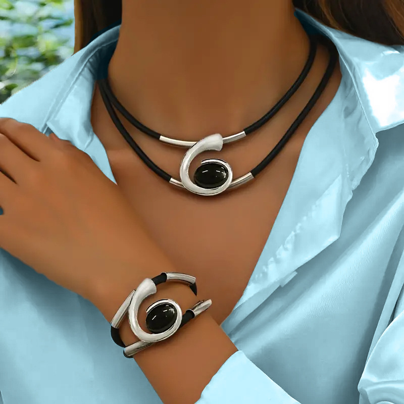 Σετ κολιέ και βραχιόλι vintage boho📿-GR